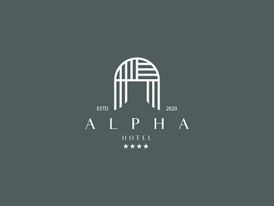 Alpha Hotel Logo Design design flat graphic design identity logo logo design logotype minimal simple vector