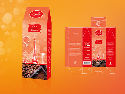 Love Forever - Coffee Package branding coffee design graphic design illustration love package packaging paris vector упаковка