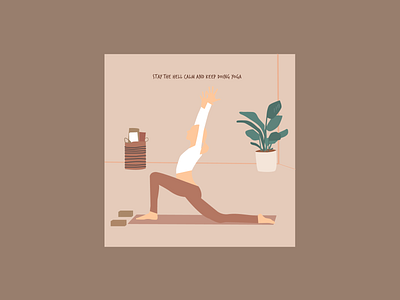 illustration - stay calm and do yoga adobe illustrator ai character illlustrator illustraion illustration art yoga pose