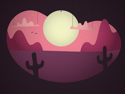 Desert dawn flat illustration illustration landscape
