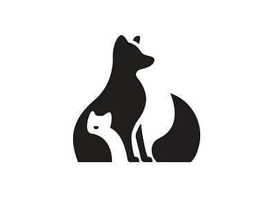 Negative Wolves flat illustration illustration logo logo design negative space