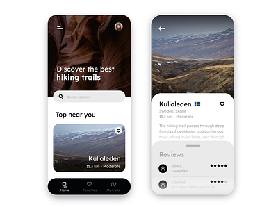 Hiking app app blocks design flat hike hiking landing page mobile rounded trails ui ux