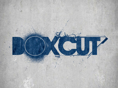 Boxcut logo blue branding design grey grunge illustration logo texture typography vector