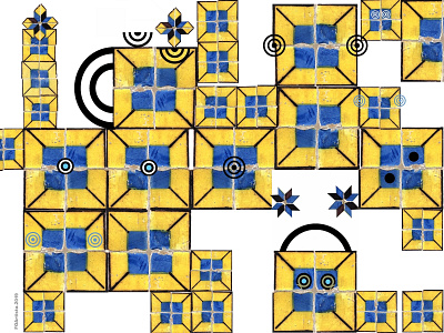 Illustration. Yellow Pattern Family.