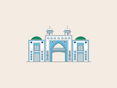 Shahjalal Mazar Gate Illustration.