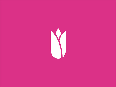 Flower with U Letter Logo Concept alphabate branding creative design flower graphic design illustration letter logo nature pink rose u vector