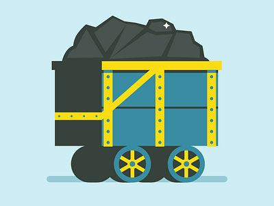 Mine Cart cart flat illustration vector