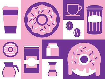 Coffee & Donuts coffee donut flat illustration vector