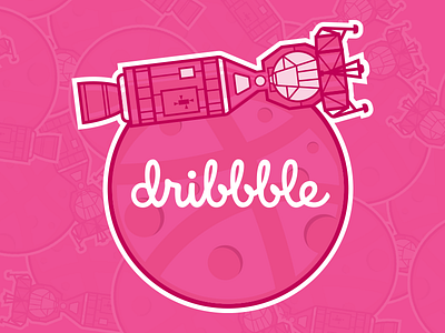 Dribbble Sticker Pack flat illustration space sticker vector