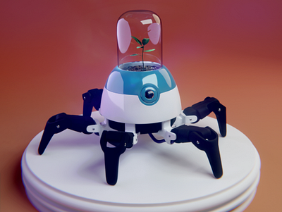 Plant Pot Bot 3000 3d b3d blender 3d design robot