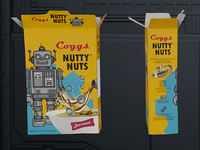 Nutty Nuts cereal box 3d b3d blender 3d design