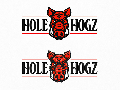 Hole Hogz angry animal badge barbeque bbq boar branding design esport fitness hog logo mascot pig red serious sport team vector wild