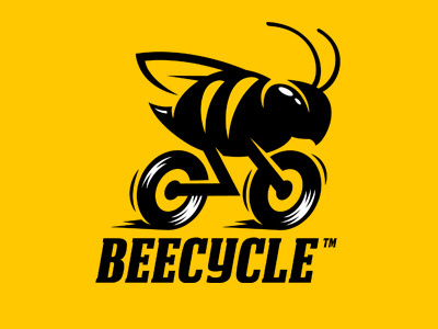 Beecycle bee bicycle bike logo moto motorcycle sport yellow