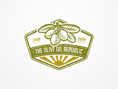 The Olive Oil Republic branch engraving logo oil old olive shop style vintage