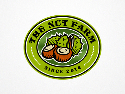 The Nut Farm agronomy chestnuts engraving farm food logo nuts old production style village vintage