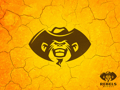 Rebels Monkeys animal bandit branding cartoon chimp cowboy cowboy hat design gorilla logo mascot monkey outlaw rebel serious sheriff sport team vector wild