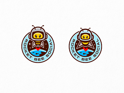 Rocket Bee animal astronaut bee cartoon character design esport hornet illustration label logo mascot planet rocket space sport sticker team vector
