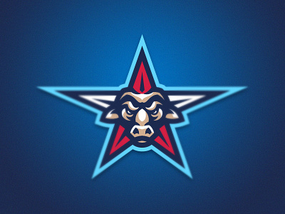 Bull Star animal bison branding buffalo bull design esport illustration logo longhorn mascot patriotic sport star team vector