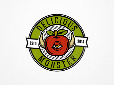 Delicious Monster apple delicious emblem fruits logo monster vegetables