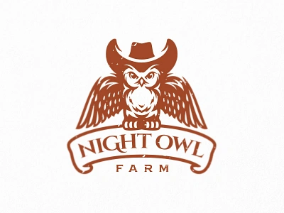 Night Owl (FOR SALE) animal bird branding cowboy design farm farmer forest hat illustration logo mascot owl sheriff sport team vector