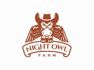 Night Owl (FOR SALE) animal bird branding cowboy design farm farmer forest hat illustration logo mascot owl sheriff sport team vector