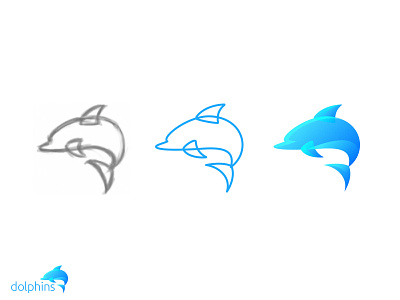 Dolphin logo animal branding bright colorfull colors design dolphin fish gradient icon illustration logo mascot modern ocean one line sea sport team vector