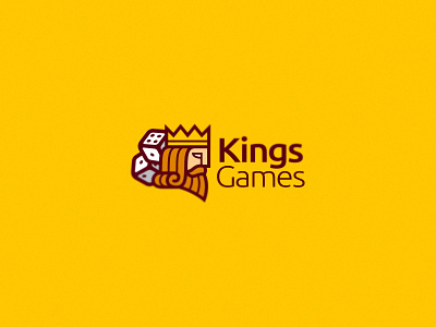 Kings Games bet branding cards casino crown design dice game gold hearts illustration king logo mascot play spades sport team vector