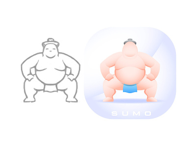 Sumo Icon app branding colorful design fat fatman fight gradient icon illustration japan japanese logo mascot sport sumo team tradition travel vector