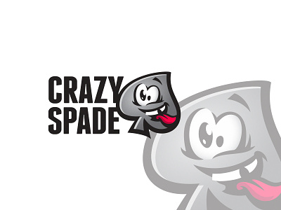 Crazy Spade branding cards cartoon casino character design game illustration logo mascot online play playing slots spade sport vector