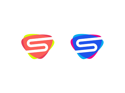 S icon abstract app application branding color colorful design drop gradient icon illustration logo sport spot tennis ui vector