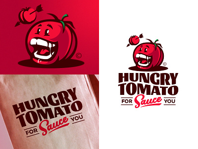 Hungry Tomato sauce branding character comic crazy design farm farming food game hot hungry illustration logo mad mascot restaurant store tomato vector vegetable