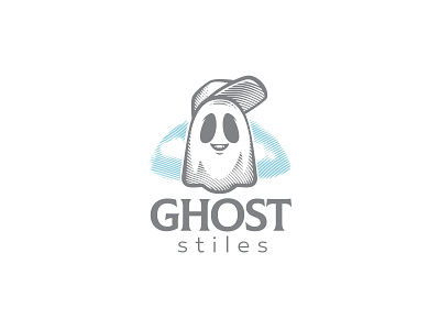 Ghost boo branding cartoon design engraving ghost halloween hat illustration logo mascot modern phantom rap retro rom@n spook vector woodcut young