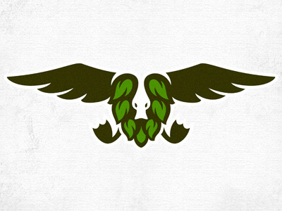 Duck beer brewing duck flight green hops logo negative space