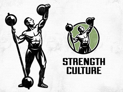 Strength Culture athlete barbell bodybuilding fitness gym logo muscle sport strength strongman training weight