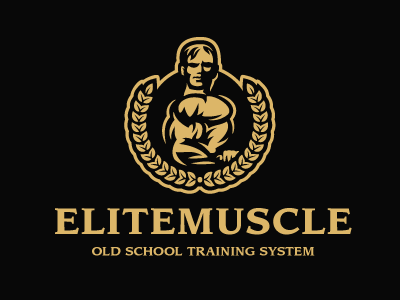 Elite Muscle athlete biceps bodybuilding crest elite fitness logo muscle sale training