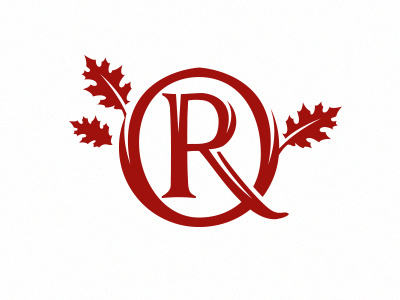 Red Oak engraving forest garden leaf logo monogram oak red sign tree wood