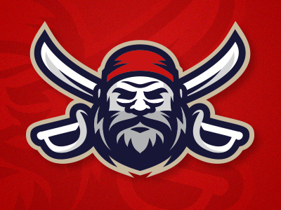 Pirate beard esport face head logo mascot old pirate sport sword team