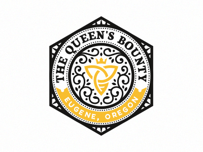 The Queen's Bounty bee beekeeping farm honey label logo luxury queen royal