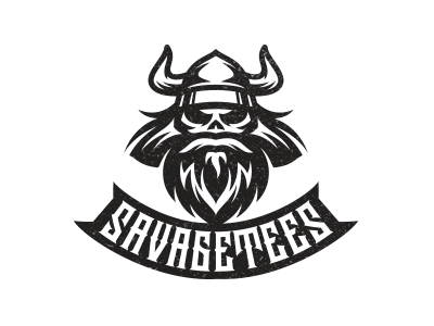 Savage Tees barbarian beard biker helmet logo pirate savage skull sport team viking warrior