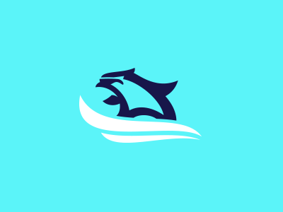 Penguin animal bird blue cool icon logo nordic ocean penguin sea sport wave