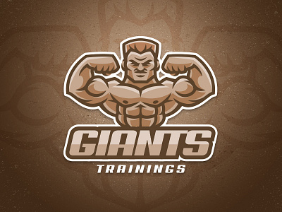 Giants athlete biceps bodybuilding cartoon esport fitness giant logo mascot muscle sport training
