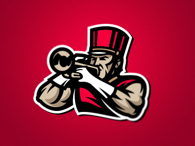 Athlete-Musician athlete bicep esport holyday logo mascot muscle music musician red sport team