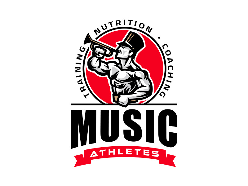 Music Athletes athlete biceps bodybuilding muscle gym training fitness branding logo