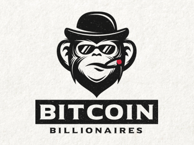 Bitcoin Billionaires animal billionaire branding chimp gentleman logo mascot mister monkey rich serious