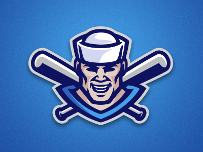 Sailor baseball captain logo mariner mascot sailor sea seaman sport team