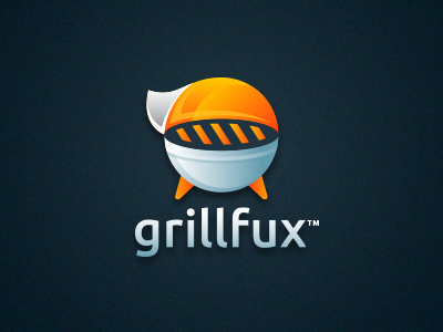 Grillfux app barbeque bbq branding colorful food fox grill icon logo tail