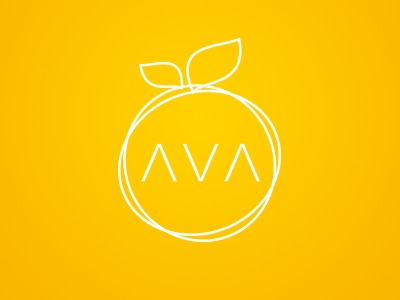 Ava cafe drink food fruit health juice line logo orange simple taste tropic