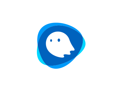 Ghost app blue cartoon circle colorfull fly ghost horror icon logo phantom shadow