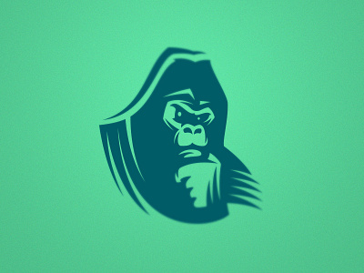 Thinking Gorilla angry chimp gorilla logo mascot monkey nature smart thinker thinking wild zoo