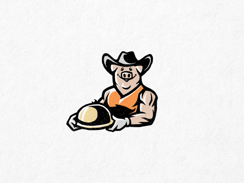 Mr.Pig Mascot animal barbecue bbq boar cartoon fast food fitness food food truck gif hat logo mascot pig pork sport team texas west wild